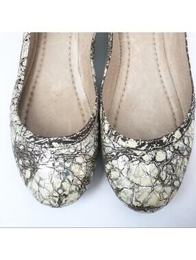 Frye Carson crackle metallic ballet flat